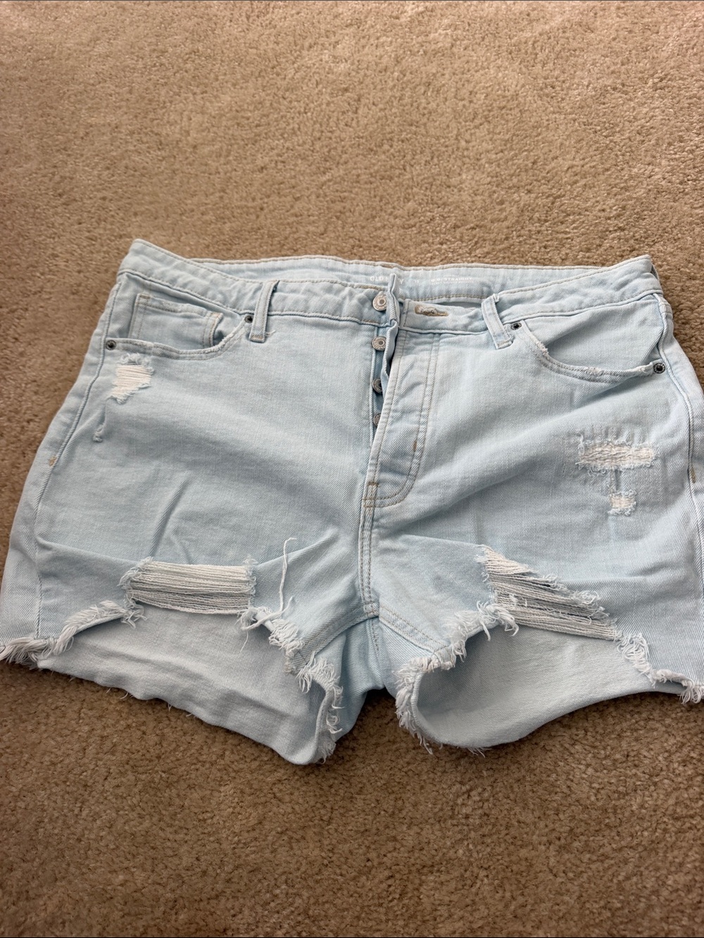 Old Navy Light Blue Distressed Denim Shorts